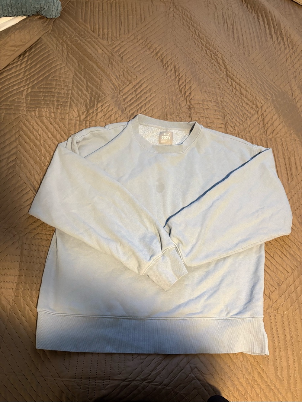 Aritzia TNA Cozy Fleece Light Blue Crewneck – Size 2